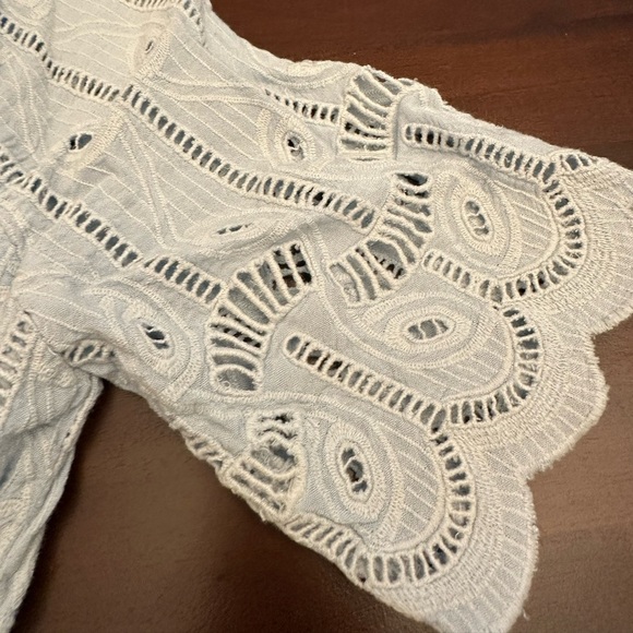 Tularosa Rocky Eyelet Wrap Dress in Baby Blue (D10) - Picture 5 of 6